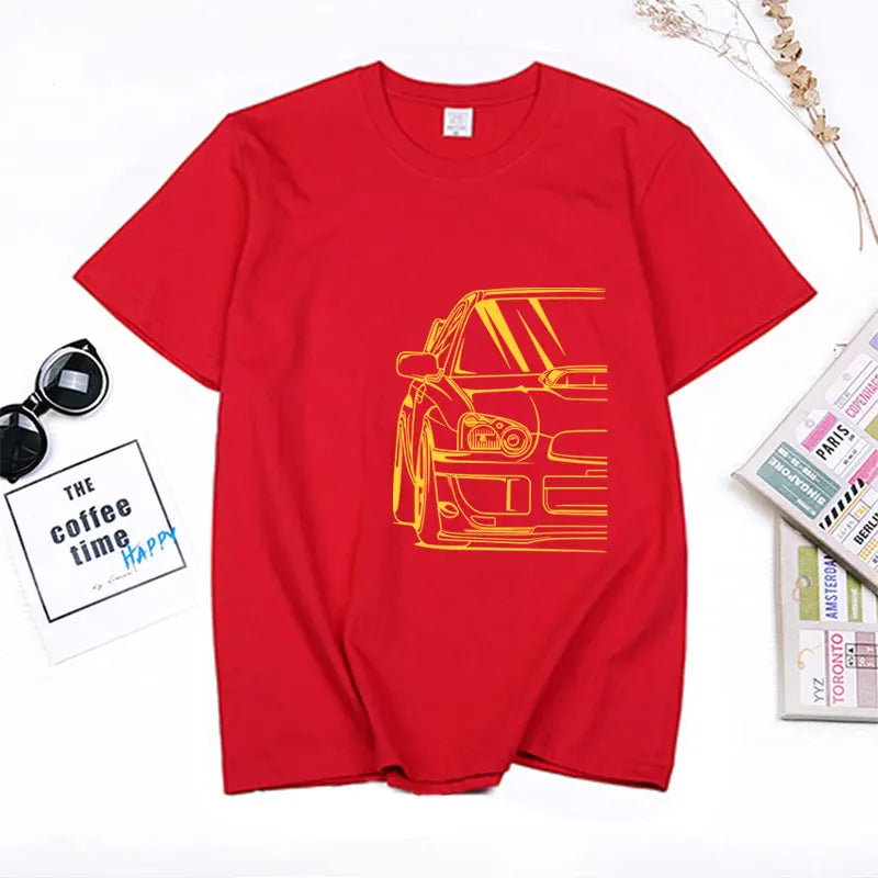 Fashion Hot Salejapanese Classic Car Wrx Sti JDM TUNER CAR APPAREL TURBO SUBIE IMPREZZA AUTOMOTIVE T-SHIRT Cotton O Neck Top Tee