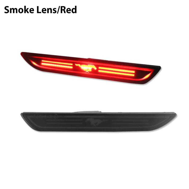 2Pcs Car LED Rear Side Marker Light Reflectors for Ford Mustang 2015-2023, Red Rear Fender Bumper Side Marker Lamps Assembly
