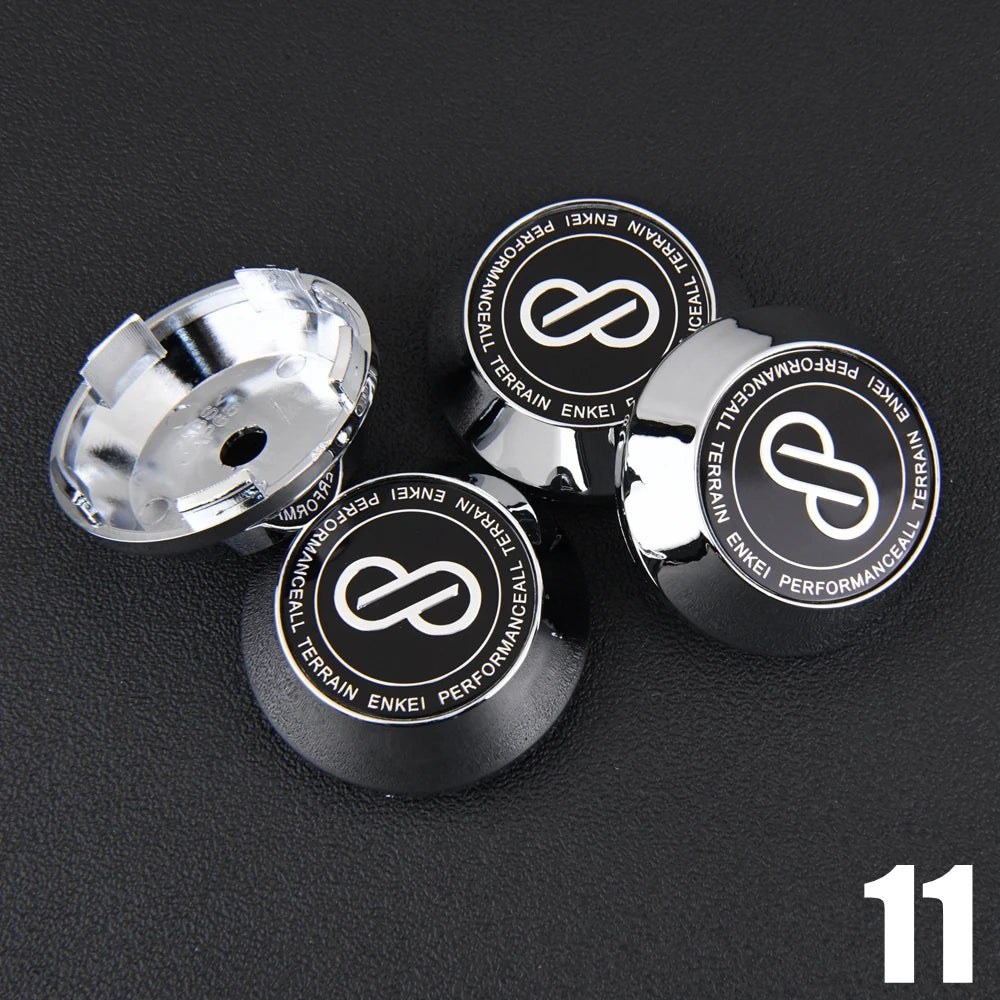 4PCS JDM ENKEI RPF1 Rim Cap 60Mm Clip Sport Wheel Center Cap ENKEI 15" Racing Wheel Cover Hub Cap Black & Silver