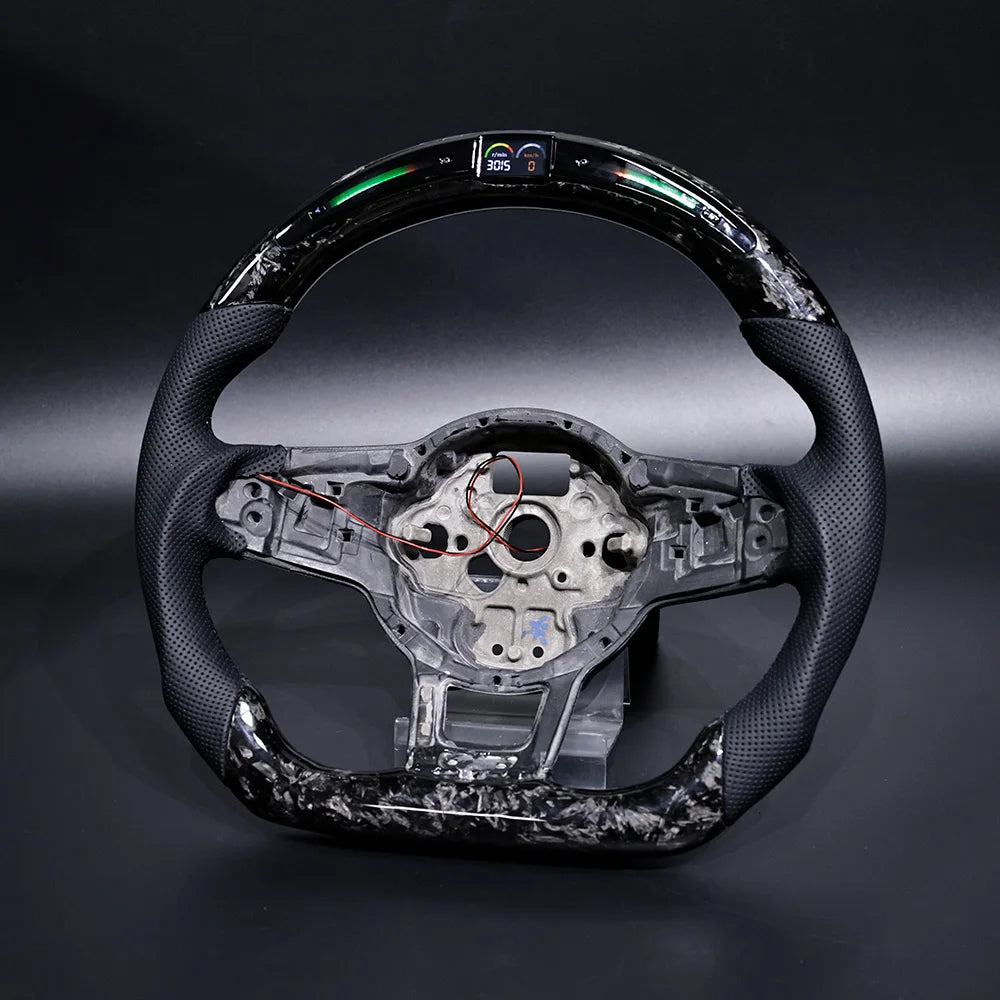 Fit for Volkswagen VW LED Carbon Fiber Steering Wheel GTI GTD Golf 7 MK7 Mk7.5 Scirocco Polo GTS R Line Customized Racing Wheel