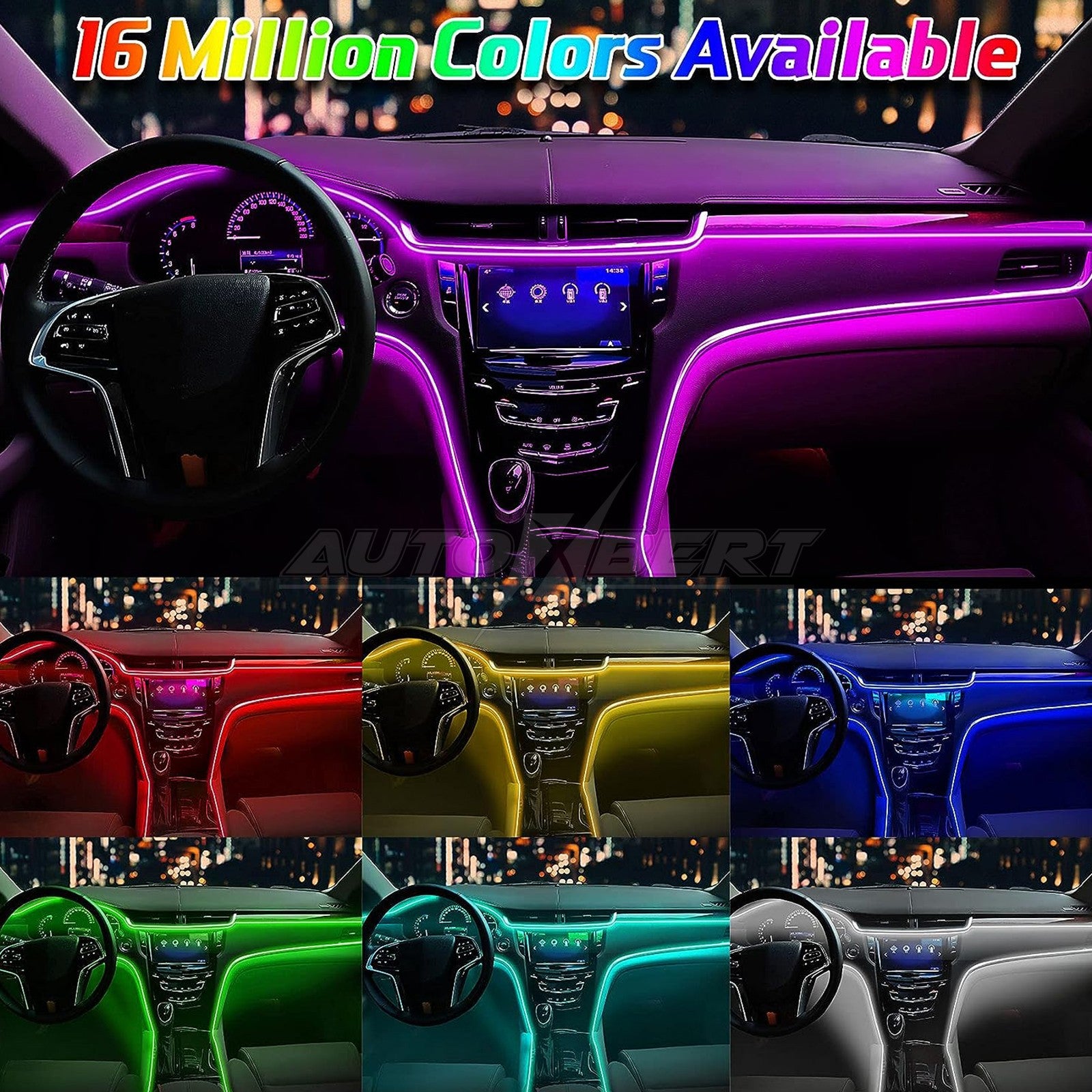 LED Car Interior Strip Light Atmosphere Neon Glow App-Control Ambient Light Kit