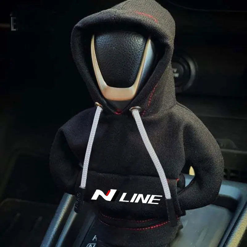 Hoodie Car Gear Shift Knob Cover Manual Handle Change Lever Cover for Hyundai N Line Nline Tucson Kona Sonata Veloster I30 I20