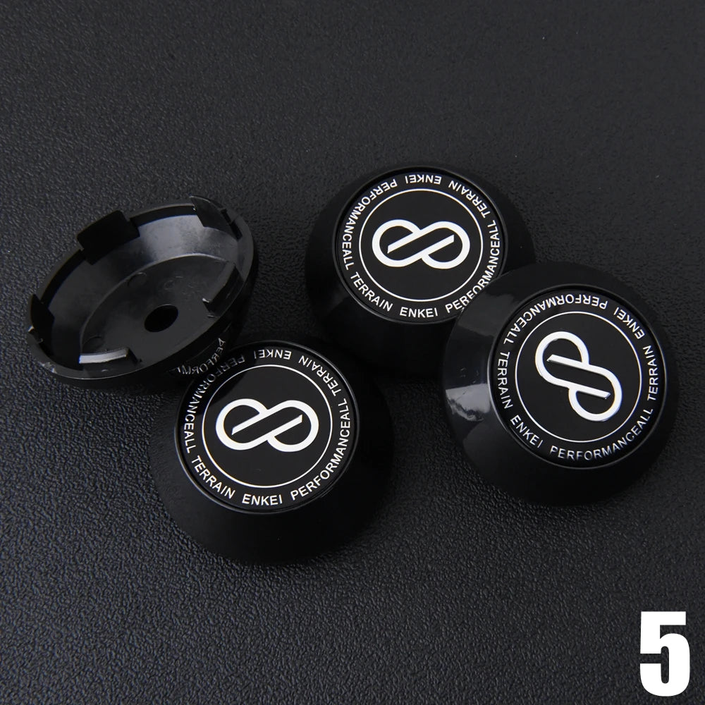 4PCS JDM ENKEI RPF1 Rim Cap 60Mm Clip Sport Wheel Center Cap ENKEI 15" Racing Wheel Cover Hub Cap Black & Silver