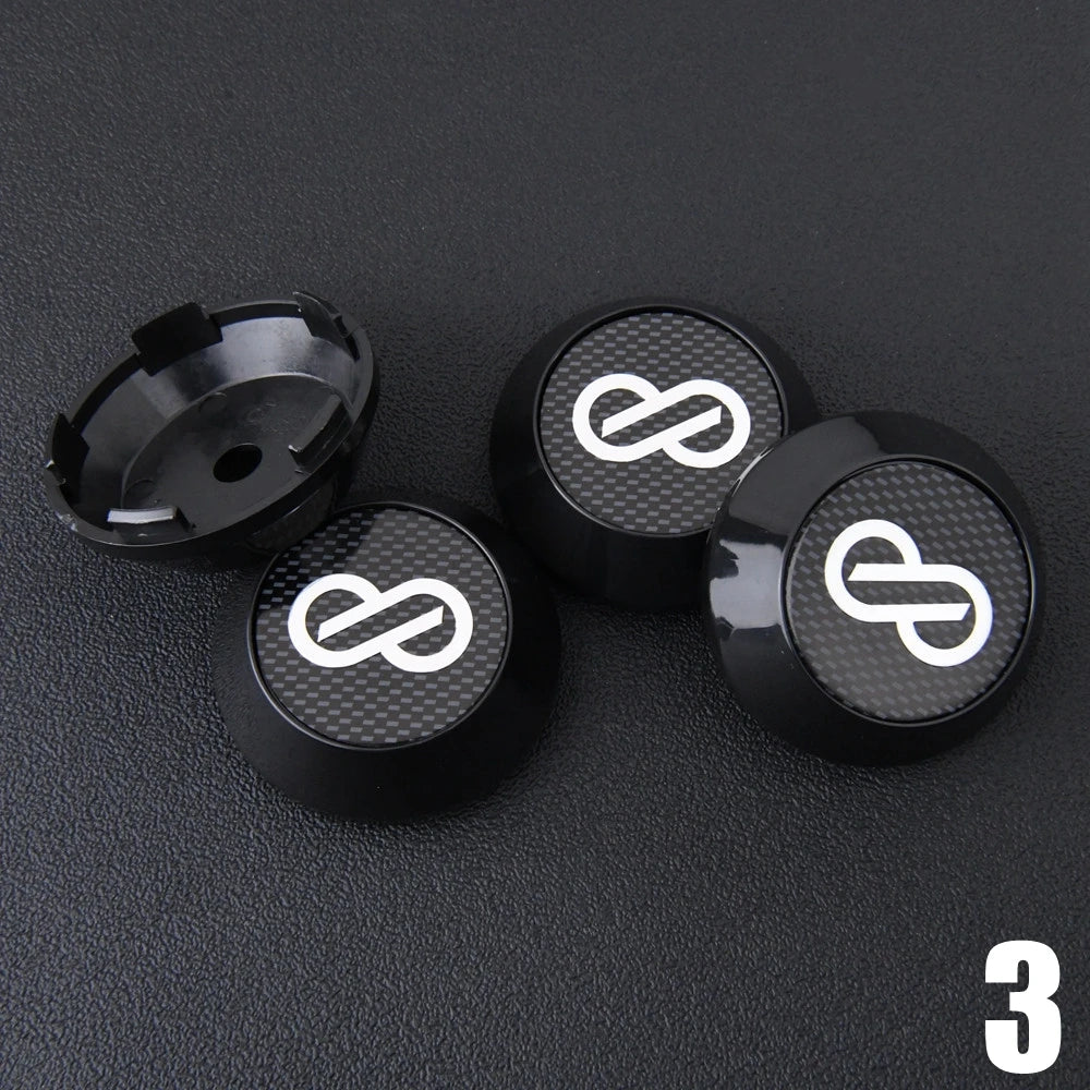 4PCS JDM ENKEI RPF1 Rim Cap 60Mm Clip Sport Wheel Center Cap ENKEI 15" Racing Wheel Cover Hub Cap Black & Silver