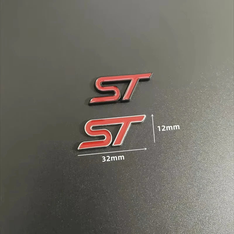 3D Metal ST Logo Car Steering Wheel Emblem Sticker for Ford Focus 2 3 K2 MK3 MK7 Kuga Puma Explorer Edge Fiesta ST Accessories