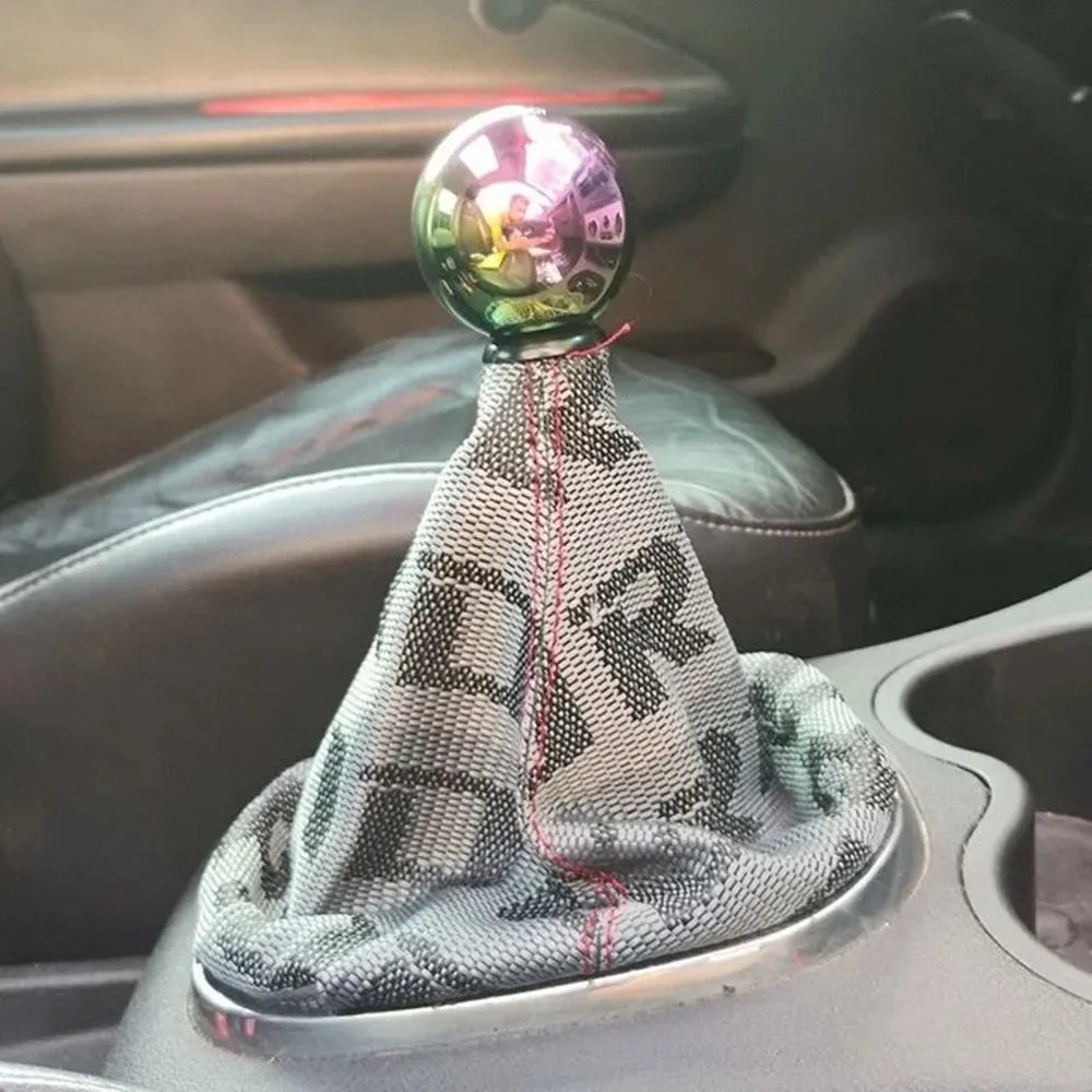 JDM Style Canvas Universal Shift Lever Knob Boot Cover Racing Shift Knob Collars