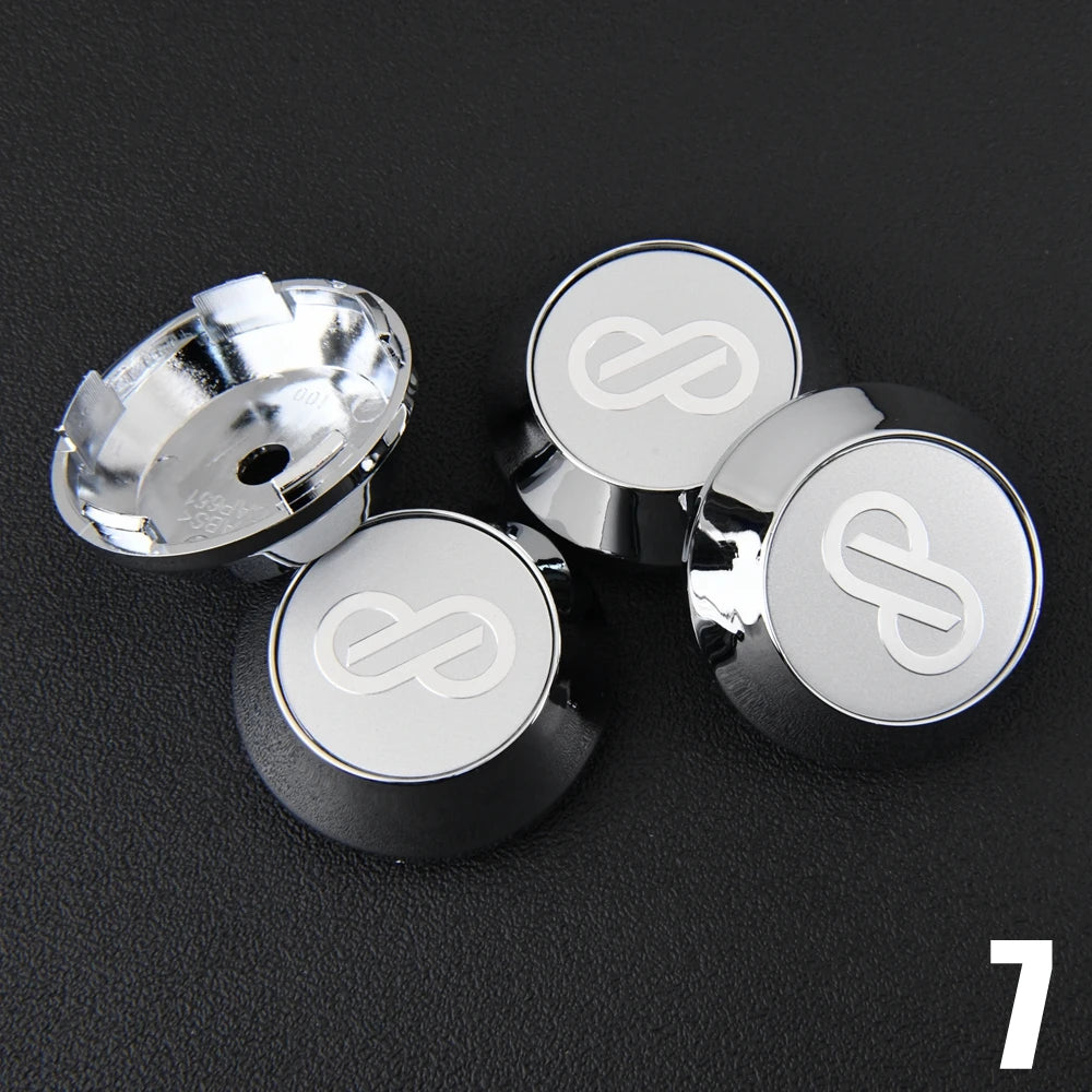 4PCS JDM ENKEI RPF1 Rim Cap 60Mm Clip Sport Wheel Center Cap ENKEI 15" Racing Wheel Cover Hub Cap Black & Silver