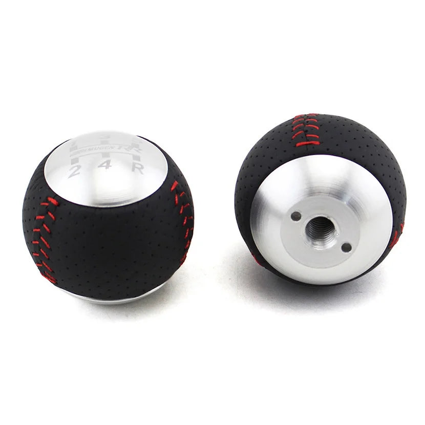 JDM Mu Gen RR 5/6 Speed Leather Gear Shift Knob for HONDA CRZ Type R Civic FA5 FG2 SI BLACK&SILVER
