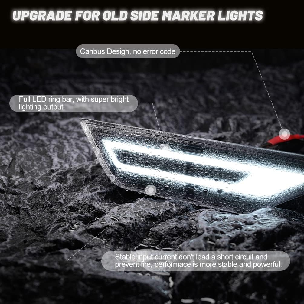 LED Civic Side Marker Lights Replacement for 2016-2022 H.Onda Civic Sedan Coupe Hatchback Amber LED DRL Parking Position Lamp Sidelights Driving Marker Signal Indicator Lights OEM H02551127N