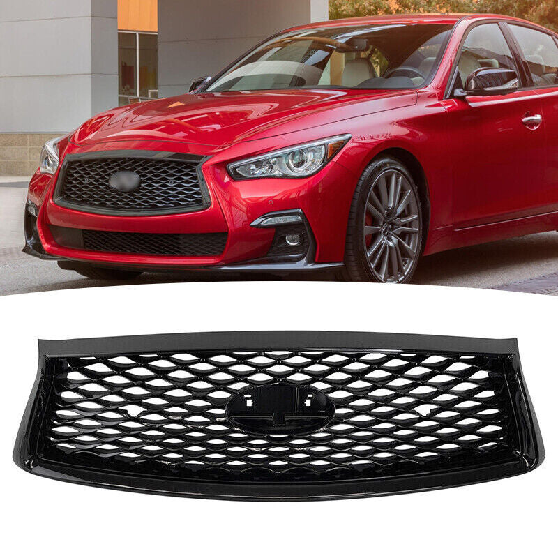 For 2018-2023 Infiniti Q50 Front Bumper Grille with Camera Hole F23106HH0C