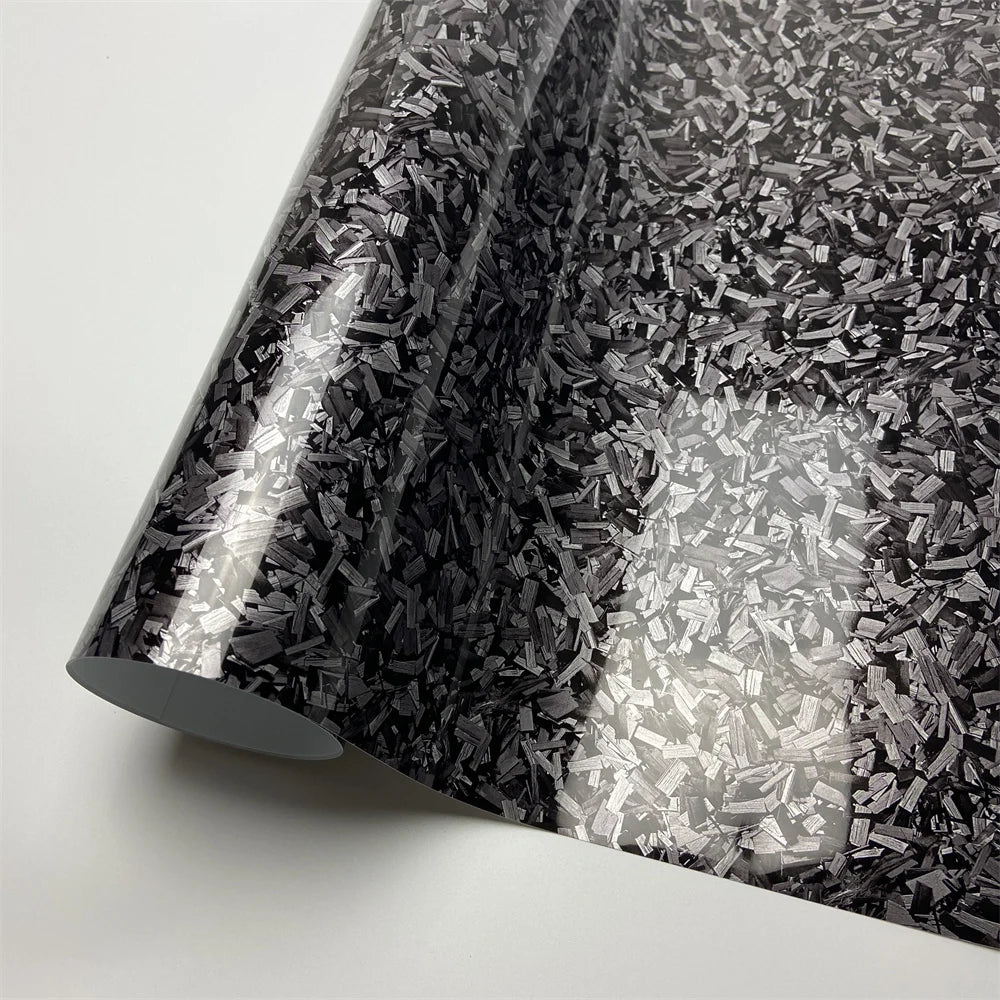 Glossy Laser Forged Carbon Fiber Vinyl Wrap Self Adhesive Car Sticker Waterproof Auto Glossy Vinyl Carbon Film for Car Decal