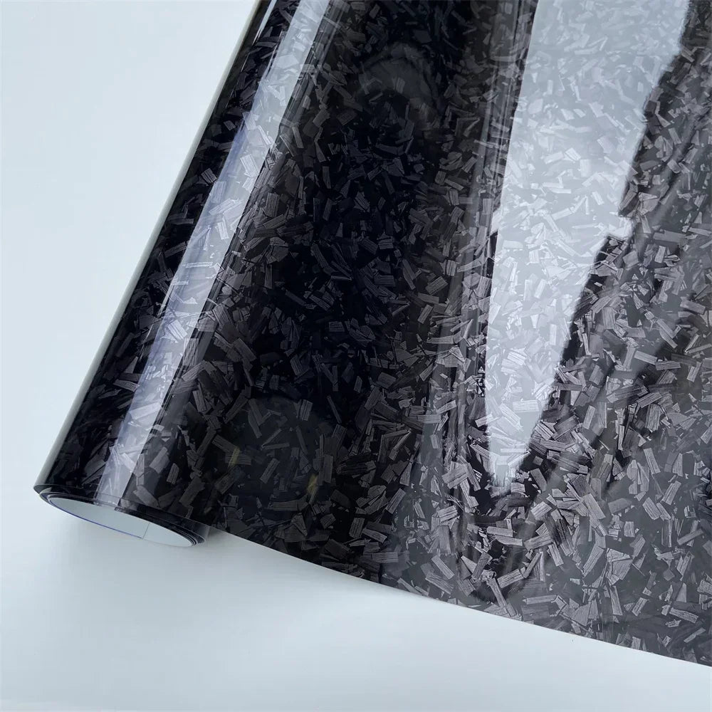 Glossy Laser Forged Carbon Fiber Vinyl Wrap Self Adhesive Car Sticker Waterproof Auto Glossy Vinyl Carbon Film for Car Decal