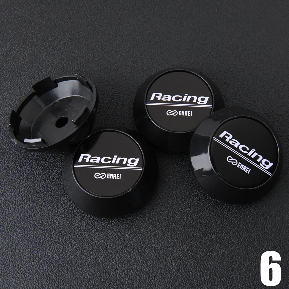 4PCS JDM ENKEI RPF1 Rim Cap 60Mm Clip Sport Wheel Center Cap ENKEI 15" Racing Wheel Cover Hub Cap Black & Silver