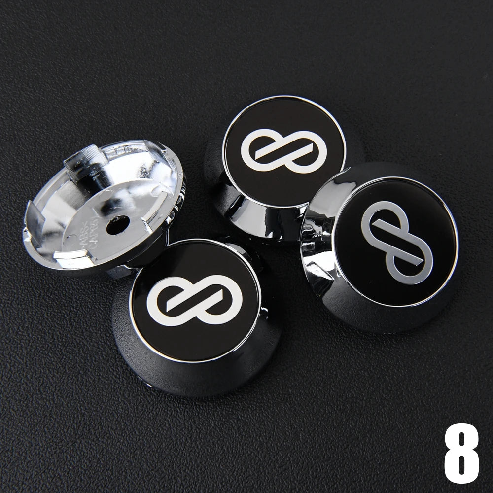 4PCS JDM ENKEI RPF1 Rim Cap 60Mm Clip Sport Wheel Center Cap ENKEI 15" Racing Wheel Cover Hub Cap Black & Silver