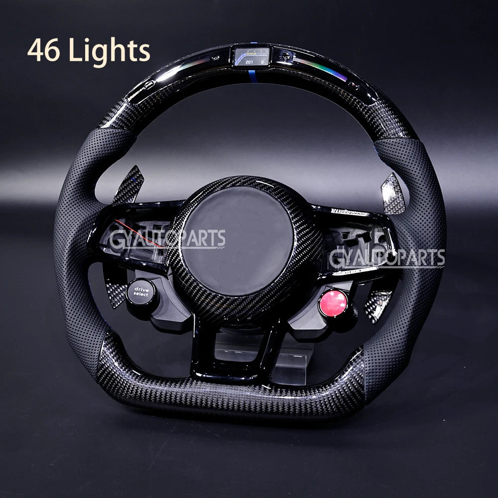 Fit for Volkswagen VW LED Carbon Fiber Steering Wheel GTI GTD Golf 7 MK7 Mk7.5 Scirocco Polo GTS R Line Customized Racing Wheel