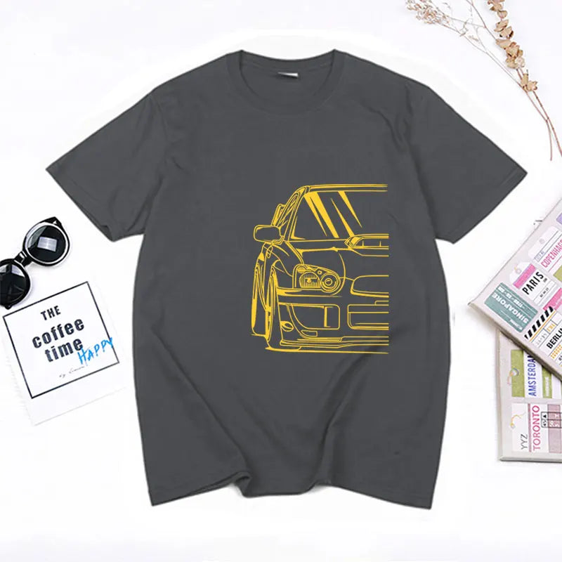 Fashion Hot Salejapanese Classic Car Wrx Sti JDM TUNER CAR APPAREL TURBO SUBIE IMPREZZA AUTOMOTIVE T-SHIRT Cotton O Neck Top Tee