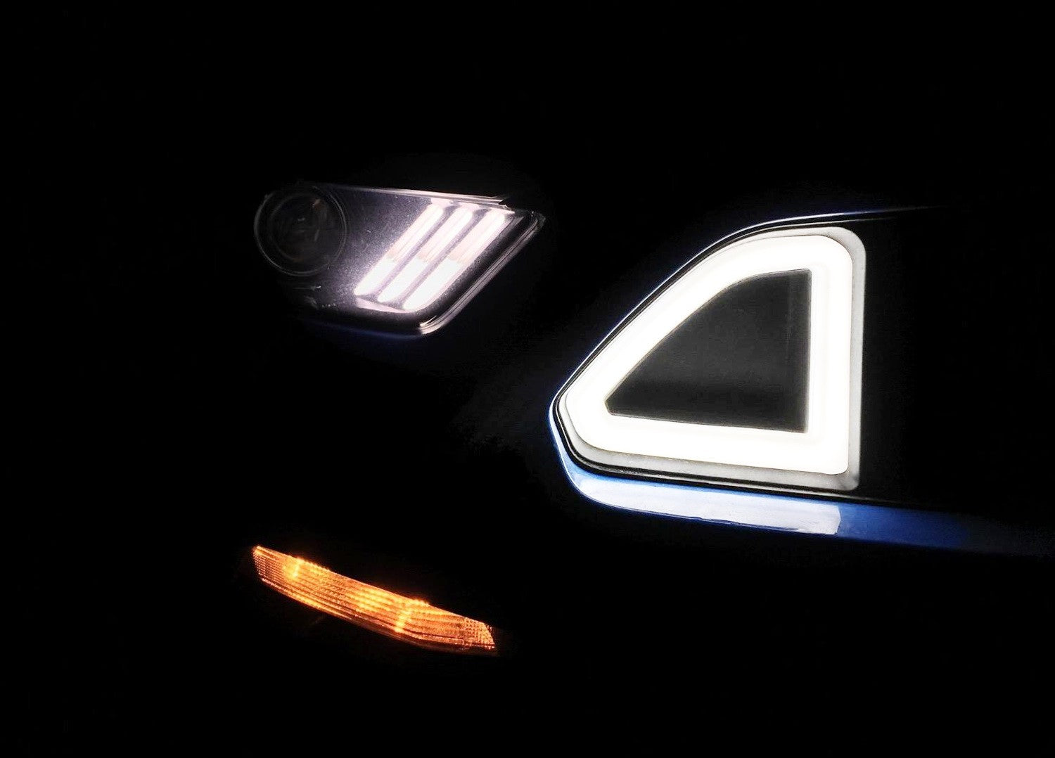 Add-On White LED Front Grille Mount Accent Daytime Lights for 15-17 Ford Mustang