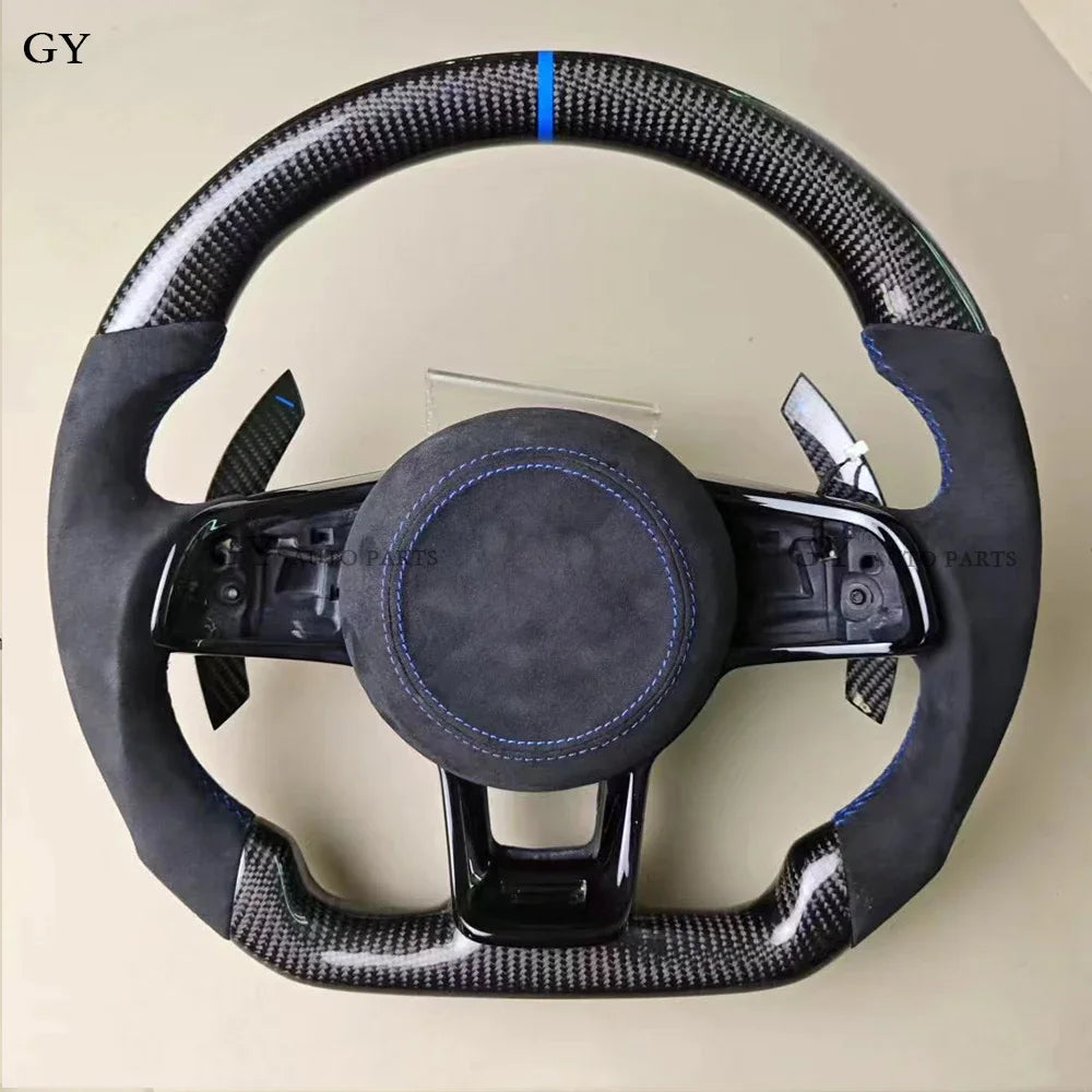 Fit for Volkswagen VW LED Carbon Fiber Steering Wheel GTI GTD Golf 7 MK7 Mk7.5 Scirocco Polo GTS R Line Customized Racing Wheel