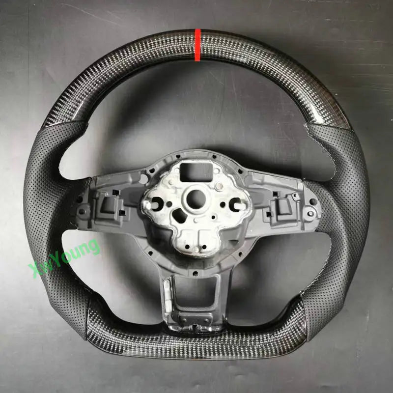 100% Real Carbon Fiber Steering Wheel for VW Volkswagen Golf 7 Rline GTI GTS GTD GTE Polo GTI Scirocco T-ROC Tiguan