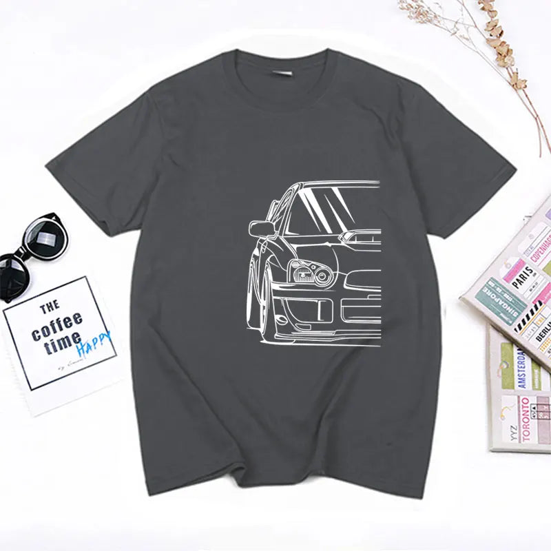 Fashion Hot Salejapanese Classic Car Wrx Sti JDM TUNER CAR APPAREL TURBO SUBIE IMPREZZA AUTOMOTIVE T-SHIRT Cotton O Neck Top Tee
