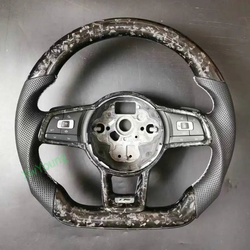 100% Real Carbon Fiber Steering Wheel for VW Volkswagen Golf 7 Rline GTI GTS GTD GTE Polo GTI Scirocco T-ROC Tiguan