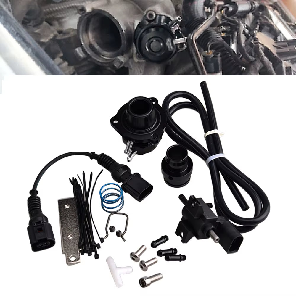 Blow off Valve with Adpater Kit for Audi Seat Skoda VW 1.8 and 2.0 TSI GTI Ea888 Gen2 Gen3 710D Mk7 BOV-050-BK