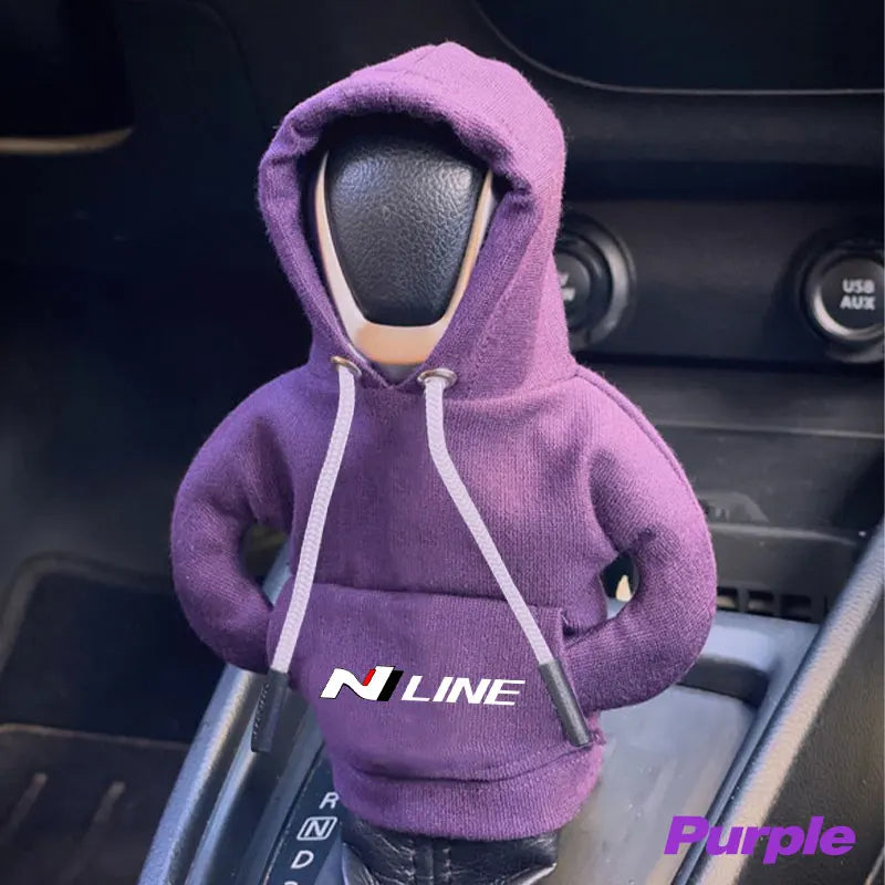 Hoodie Car Gear Shift Knob Cover Manual Handle Change Lever Cover for Hyundai N Line Nline Tucson Kona Sonata Veloster I30 I20