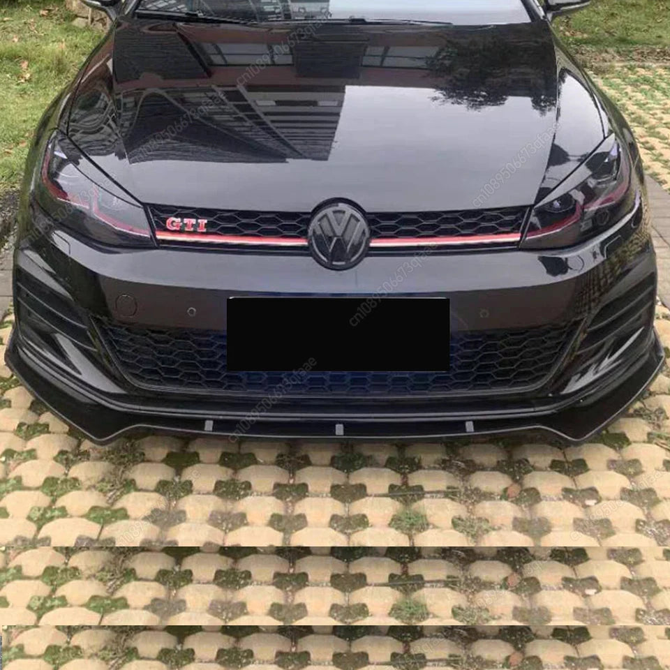 For Golf 7 7.5 GTI GTD GTE R R-Line 2012-2020 Maxton Style Gloss Black Front Bumper Splitter Lip Bumper Diffuser Spoiler Guard