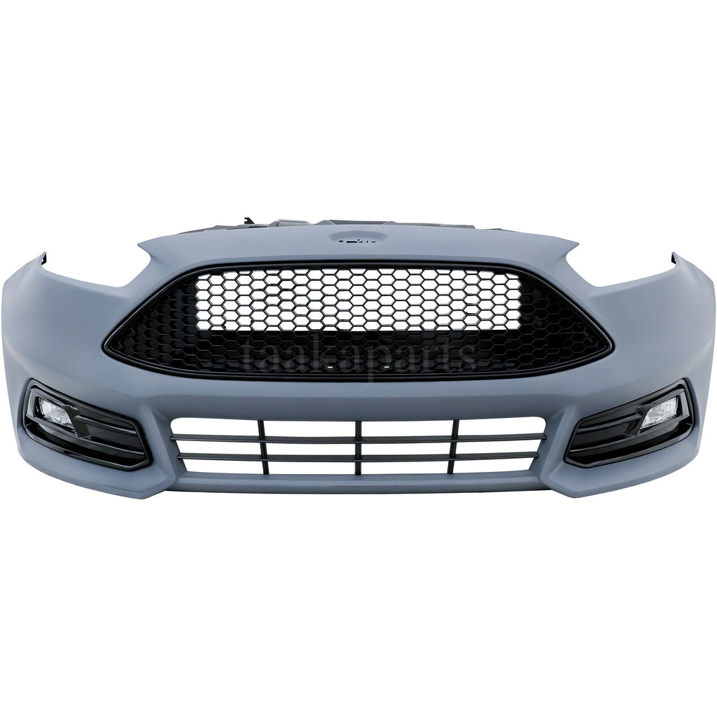 Front Bumper Cover Kit W/ Fog Light Upper Grill for Ford Focus ST 2015-2018