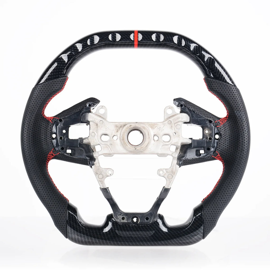 Hydro Dip Carbon Fiber Steering Wheel for Honda Civic 10Th Type-R FK8 2016 2017 2018 2019 2020 Perforated Leather Racing Wheel
