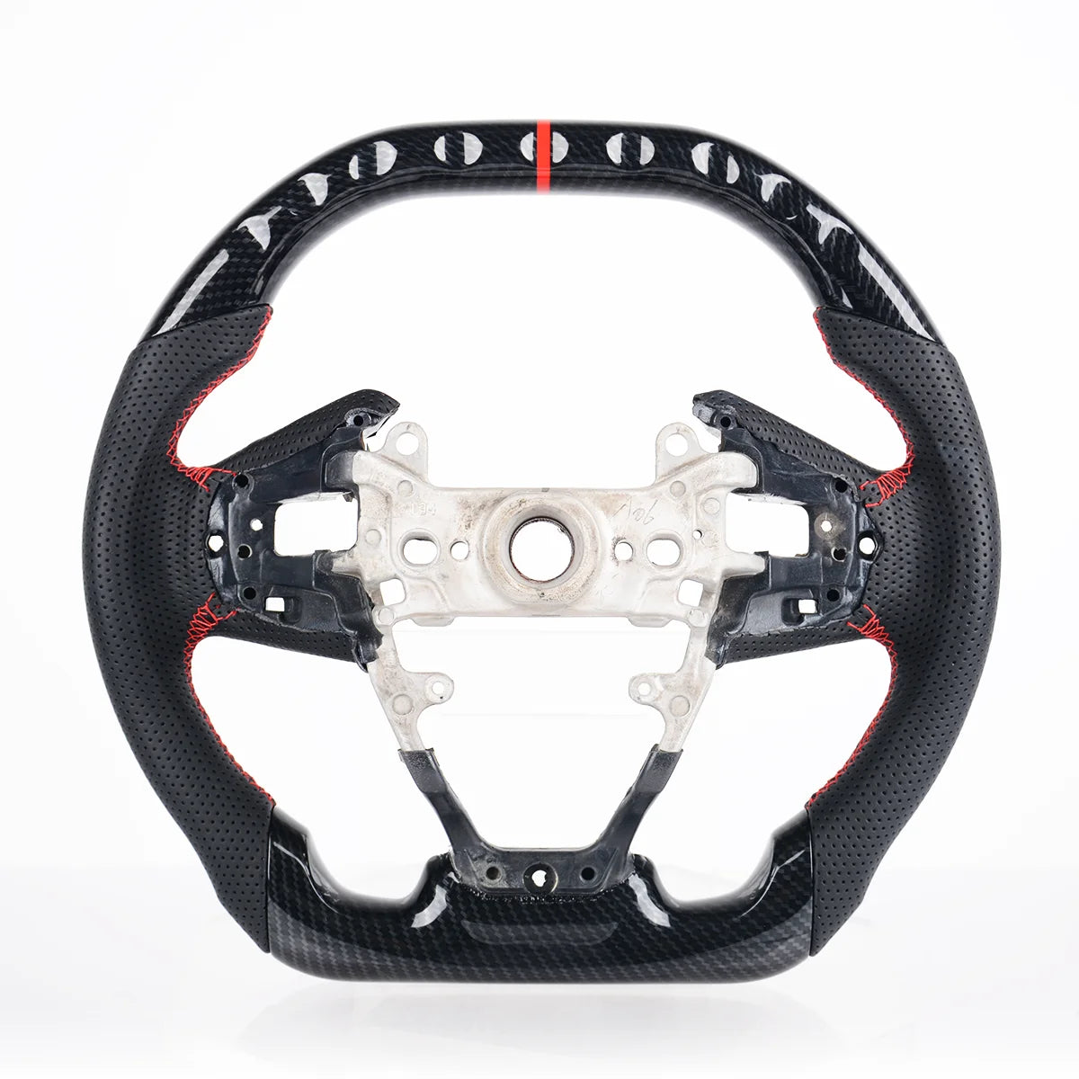 Hydro Dip Carbon Fiber Steering Wheel for Honda Civic 10Th Type-R FK8 2016 2017 2018 2019 2020 Perforated Leather Racing Wheel