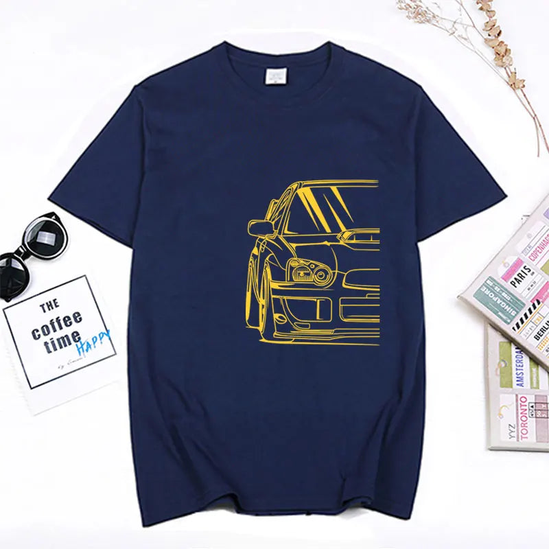 Fashion Hot Salejapanese Classic Car Wrx Sti JDM TUNER CAR APPAREL TURBO SUBIE IMPREZZA AUTOMOTIVE T-SHIRT Cotton O Neck Top Tee