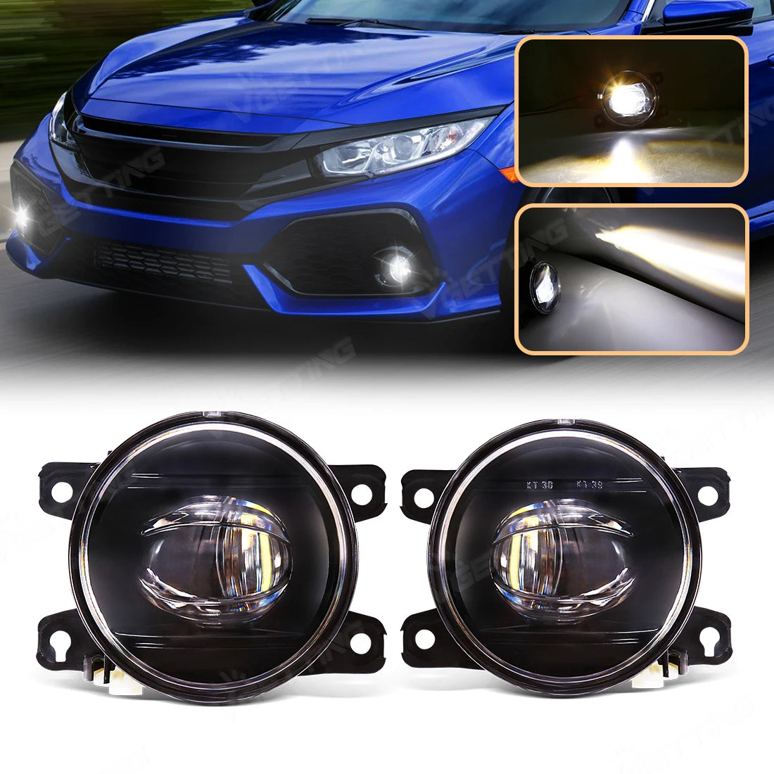 For Honda Civic Hatchback Type R Fit Jazz CRV CR-V Accord City Insight LED Fog Lamps 2017 2018 2019 2020 2021 2022 2023 2024 12V