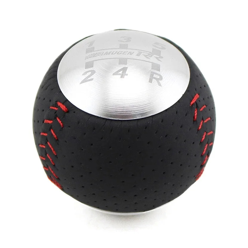 JDM Mu Gen RR 5/6 Speed Leather Gear Shift Knob for HONDA CRZ Type R Civic FA5 FG2 SI BLACK&SILVER