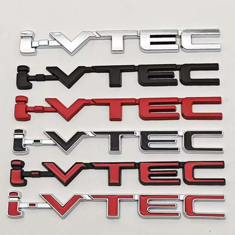 Car Accessories Styling Logo I-Vtec Badge Metal Fender Side Emblem Decals for Honda Civic Si Type R Accord CRV Acura TSX RSX Fit
