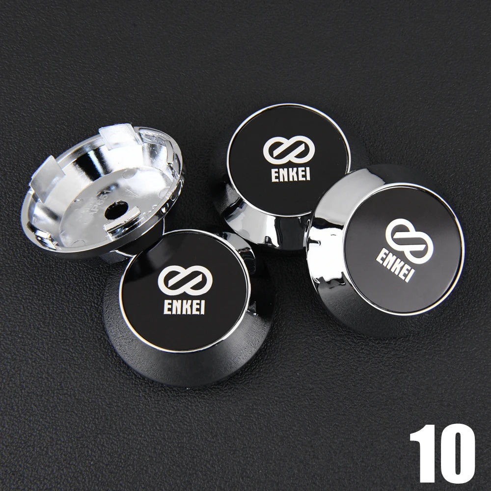 4PCS JDM ENKEI RPF1 Rim Cap 60Mm Clip Sport Wheel Center Cap ENKEI 15" Racing Wheel Cover Hub Cap Black & Silver