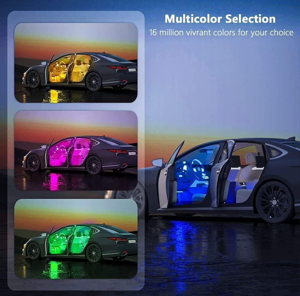 RGB LED Car Interior Accessories Floor Decorative Atmosphere Strip Lamp Lights