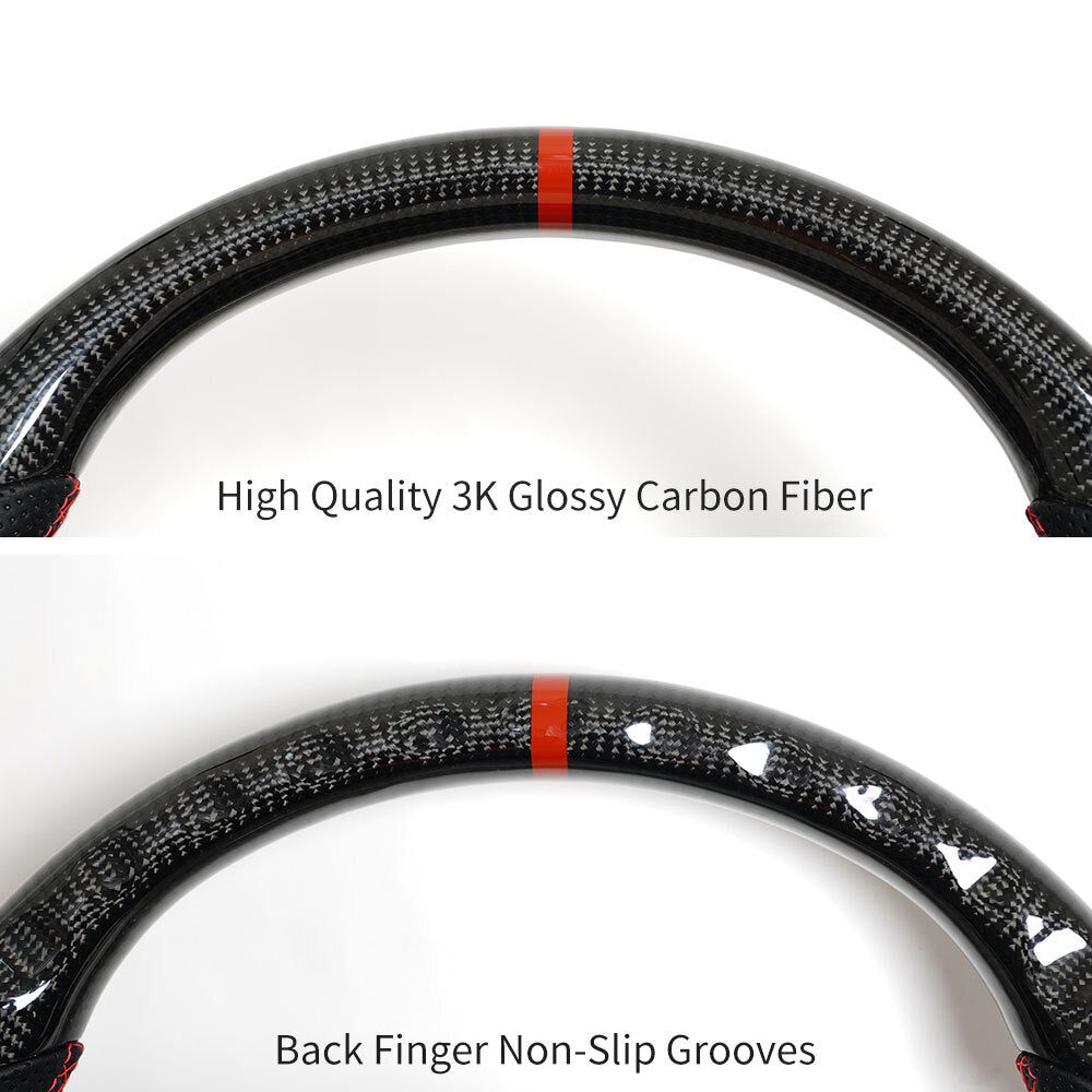 Real Carbon Fiber Sport Steering Wheel for Ford F150 Raptor 2021-2026 No Heated