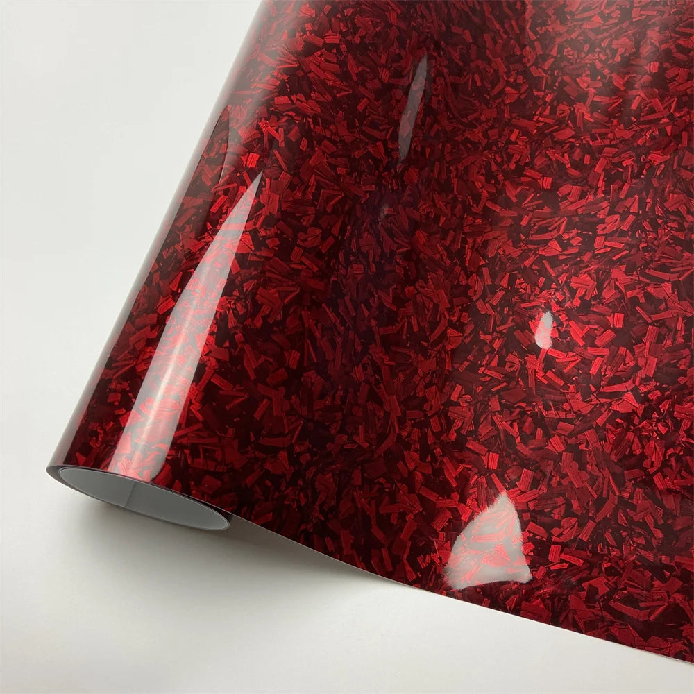 Glossy Laser Forged Carbon Fiber Vinyl Wrap Self Adhesive Car Sticker Waterproof Auto Glossy Vinyl Carbon Film for Car Decal