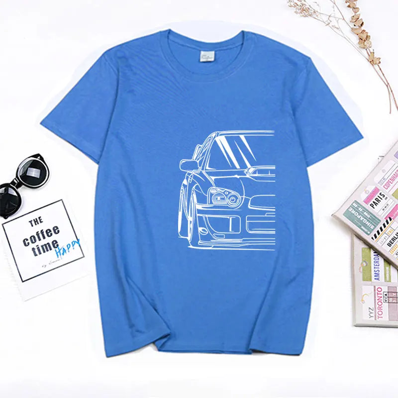Fashion Hot Salejapanese Classic Car Wrx Sti JDM TUNER CAR APPAREL TURBO SUBIE IMPREZZA AUTOMOTIVE T-SHIRT Cotton O Neck Top Tee