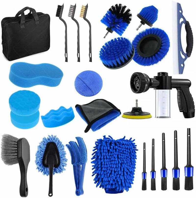 26 Pcs Car Detailing Brush Set, Car Detailing Kit,Ultimate Car Care Kit for Interior, Exterior Wheels Car Cleaning Kit,Car Interior Detailing Kit,Car Windshield Cleaning Tool
