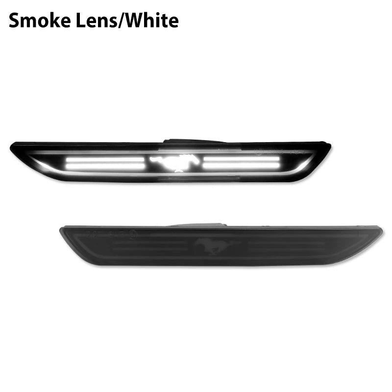 2Pcs Car LED Rear Side Marker Light Reflectors for Ford Mustang 2015-2023, Red Rear Fender Bumper Side Marker Lamps Assembly