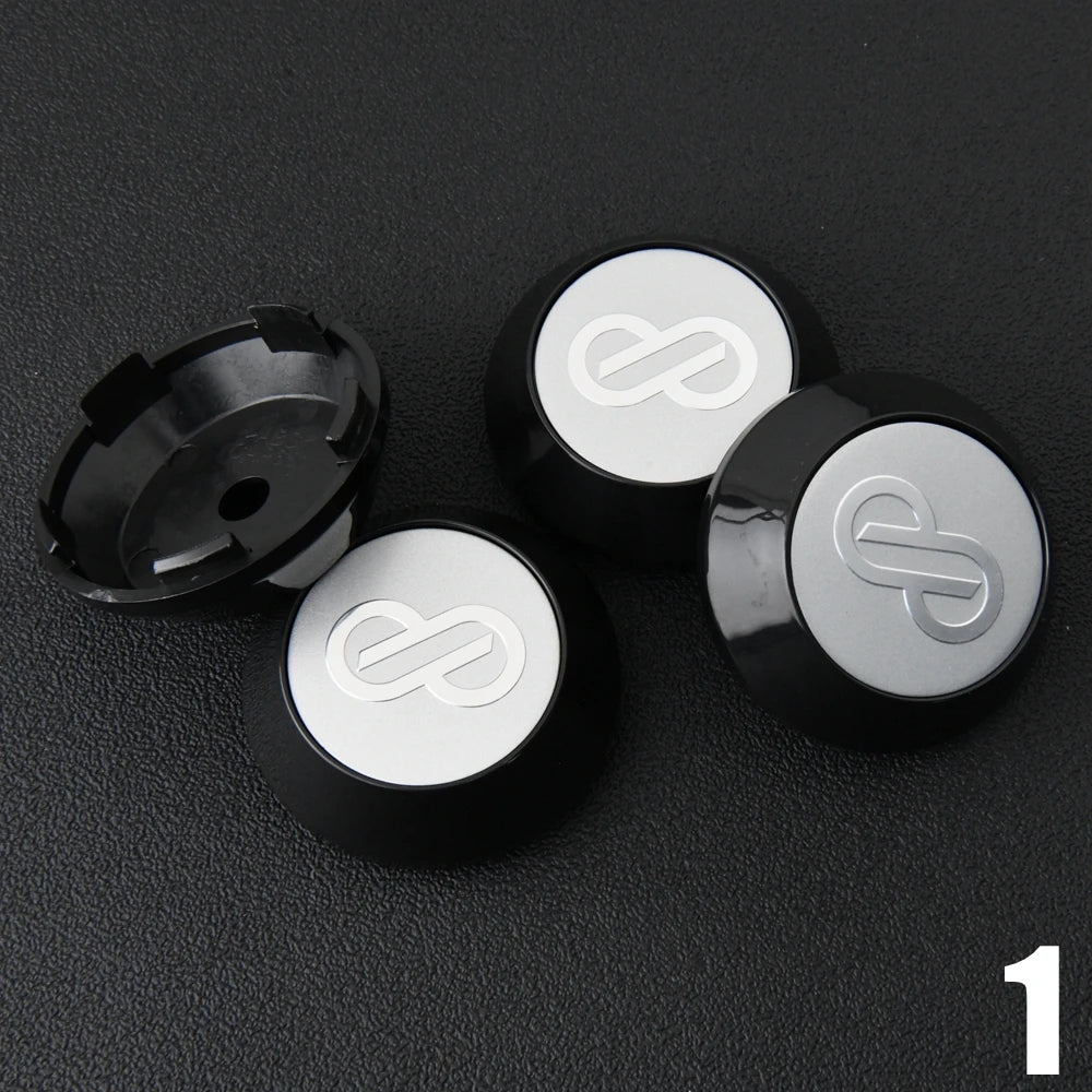 4PCS JDM ENKEI RPF1 Rim Cap 60Mm Clip Sport Wheel Center Cap ENKEI 15" Racing Wheel Cover Hub Cap Black & Silver