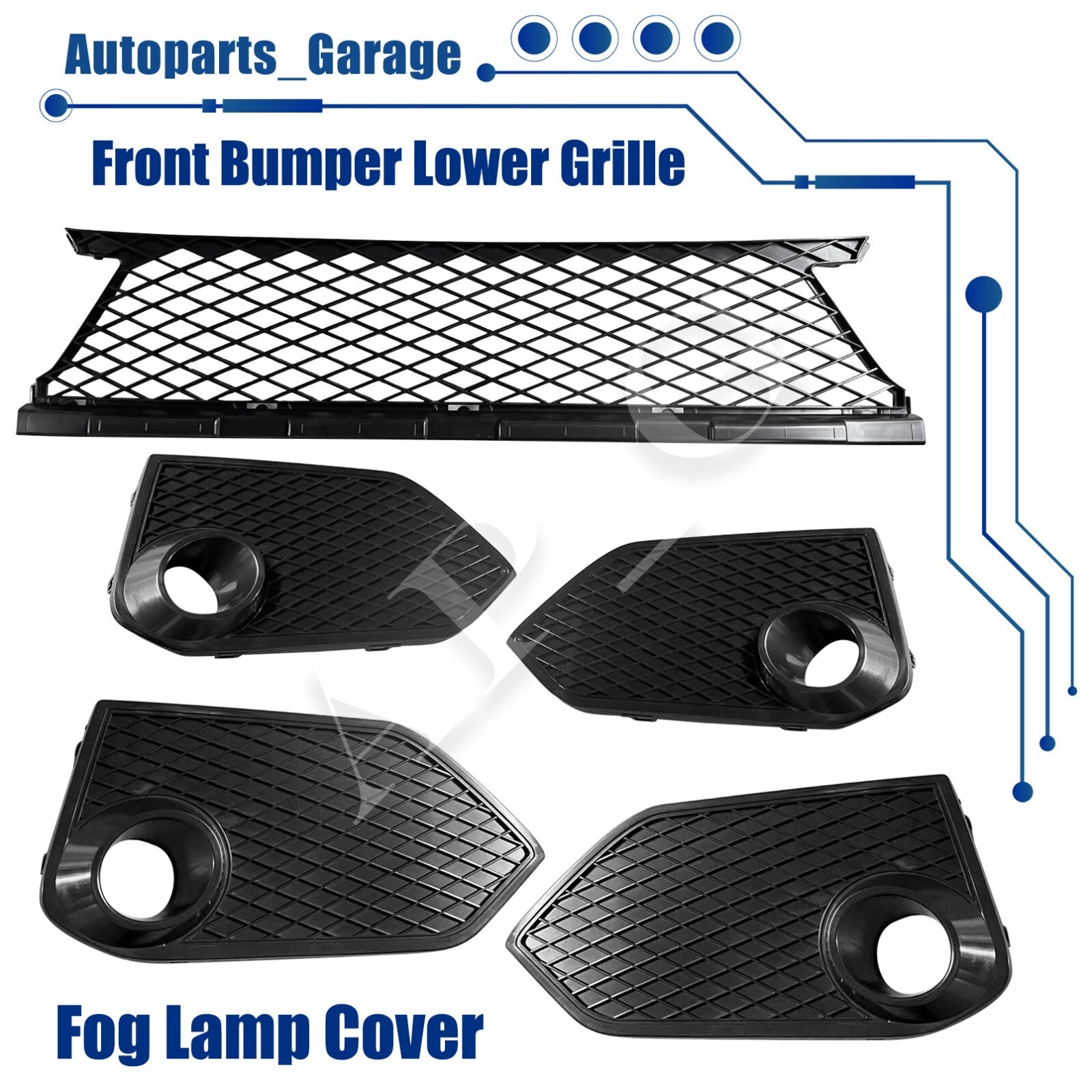Type R Style Front Bumper Cover Kit W/ Grille & Lip Fit for Honda Civic 2016-21