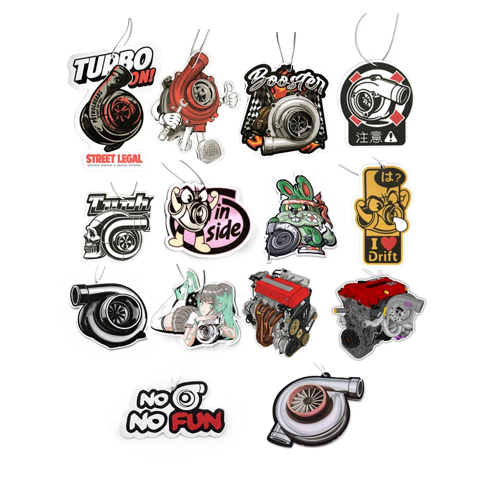 New JDM Car Air Freshener Hanging Rear View Solid Paper Diffuser Interior Accessories Auto Mirror Fragrance Pendant for Turbo