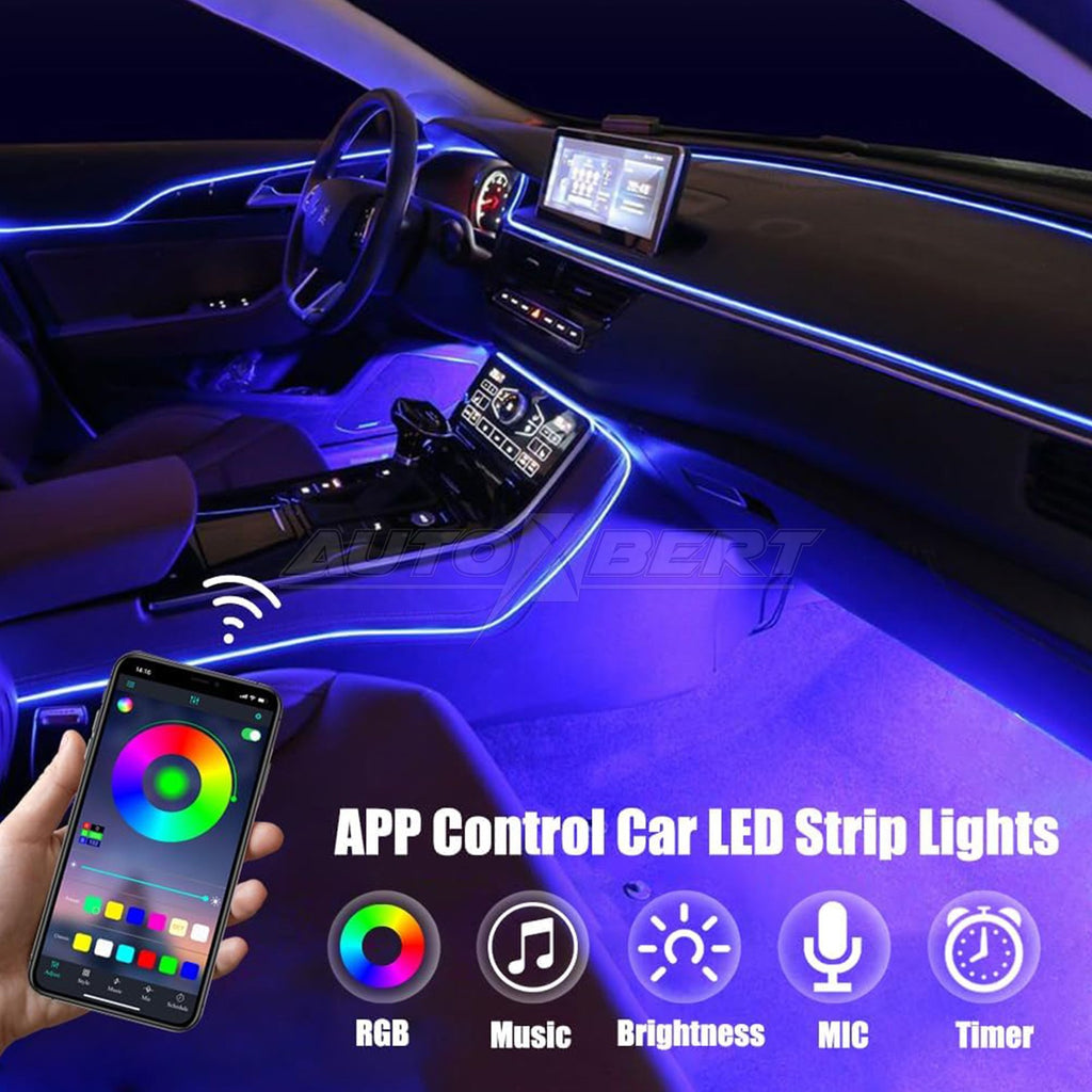 LED Car Interior Strip Light Atmosphere Neon Glow App-Control Ambient Light Kit