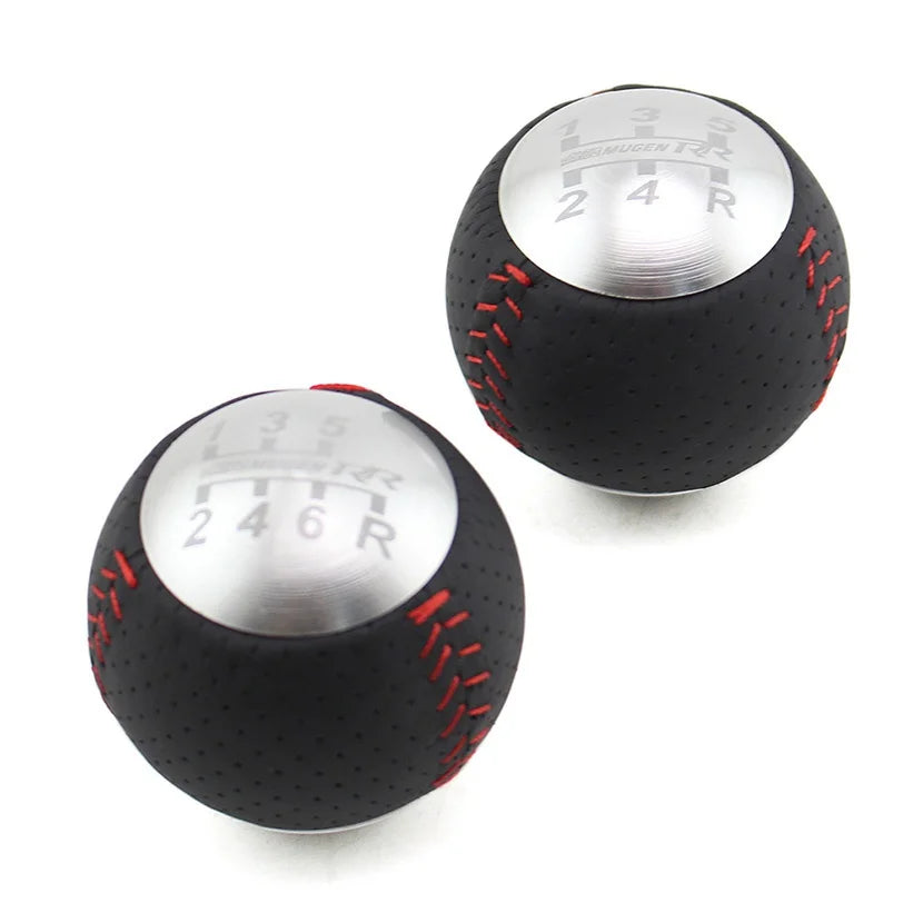 JDM Mu Gen RR 5/6 Speed Leather Gear Shift Knob for HONDA CRZ Type R Civic FA5 FG2 SI BLACK&SILVER