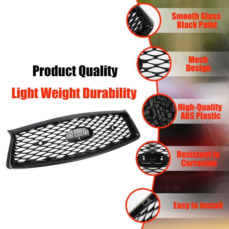 For 2018-2023 Infiniti Q50 Front Bumper Grille with Camera Hole F23106HH0C