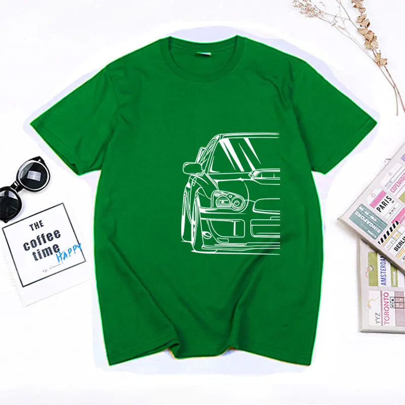 Fashion Hot Salejapanese Classic Car Wrx Sti JDM TUNER CAR APPAREL TURBO SUBIE IMPREZZA AUTOMOTIVE T-SHIRT Cotton O Neck Top Tee
