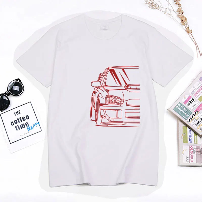 Fashion Hot Salejapanese Classic Car Wrx Sti JDM TUNER CAR APPAREL TURBO SUBIE IMPREZZA AUTOMOTIVE T-SHIRT Cotton O Neck Top Tee